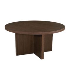Table de Réunion Ronde en Bois Marron